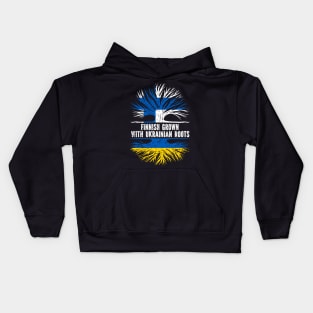 Finnish Grown with Ukrainian Roots Flag Kids Hoodie